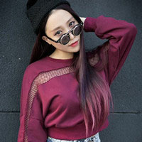 长发及腰女生头像正脸 最新紫色渐变色头发图片图片