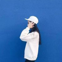 小清新女生头像蓝色系 蓝色背景图片女头图片