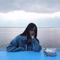 小清新女生头像蓝色系 蓝色背景图片女头图片