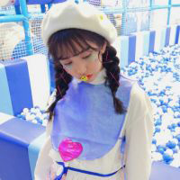 小清新女生头像蓝色系 蓝色背景图片女头图片
