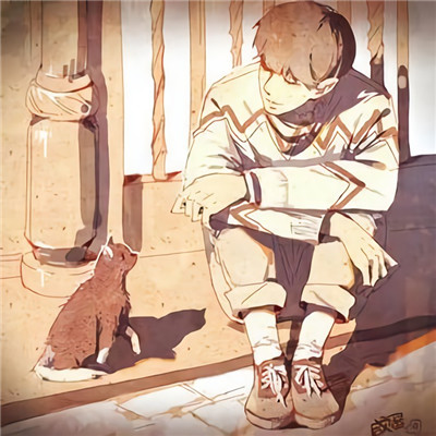 男生抱猫头像动漫图片大全图片