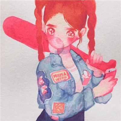 古装手绘背影头像女生