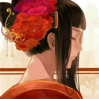 女生动漫黑白背影头像图片