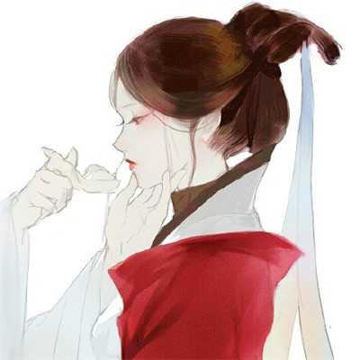 女生动漫黑白背影头像图片