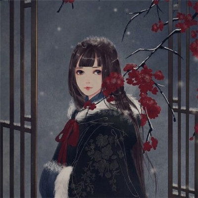女生动漫黑白背影头像图片