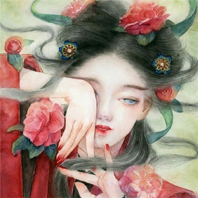 女生动漫黑白背影头像图片
