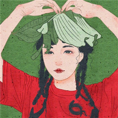 二次元麻花辫女生头像图片