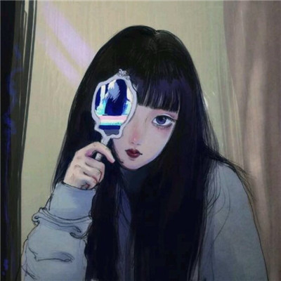 qq女生头像拿着手机图片