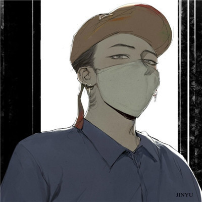 快手头像情侣头像男生手拿花挡脸
