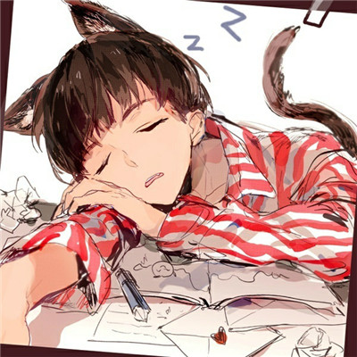 2018男生侧脸粉红头像图片