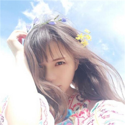 女生空气刘海长发头像
