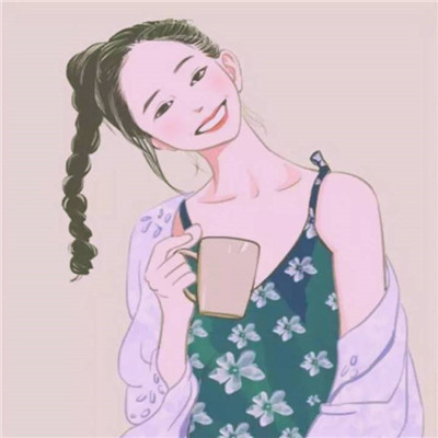 qq头像女生侧脸喝水图片