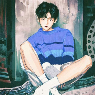 好看qq头像二次元黑白男生图片