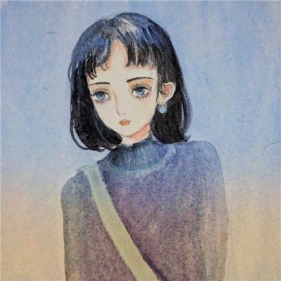qq头像女生侧脸喝水图片