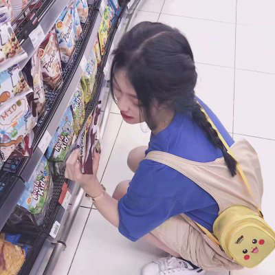 韩国蓝色系女生头像