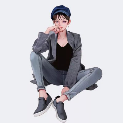 手绘女生 霸气超拽全身头像