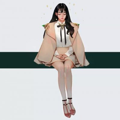 手绘女生 霸气超拽全身头像