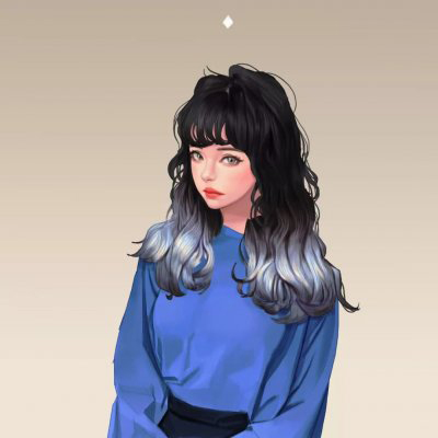 手绘女生 霸气超拽全身头像