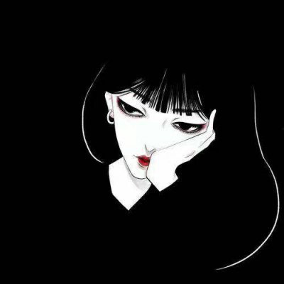 女生动漫黑白头像