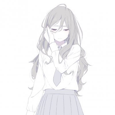 女生动漫黑白头像