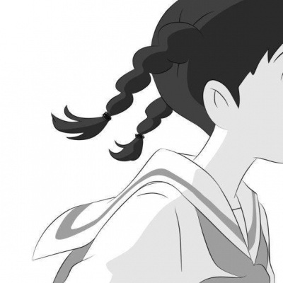 女生动漫黑白头像