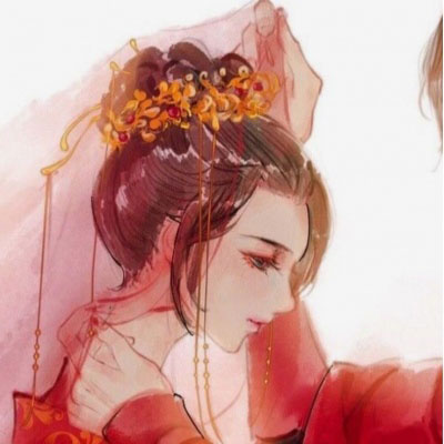 古风情侣头像高清两张 淡雅古风唯美红衣一对