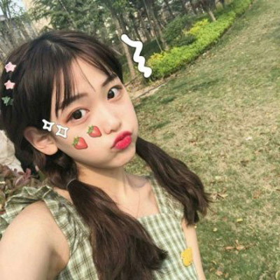 粉色控韩系少女头像图片