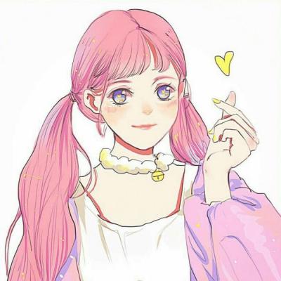 比心手势情侣头像 男女比心动漫头像