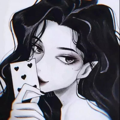 动漫头像女生冷酷霸气 冷艳黑色侧脸头像