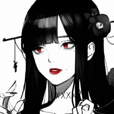 动漫头像女生冷酷霸气 冷艳黑色侧脸头像