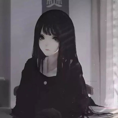 黑白动漫头像丧 很丧的女生头像动漫黑白