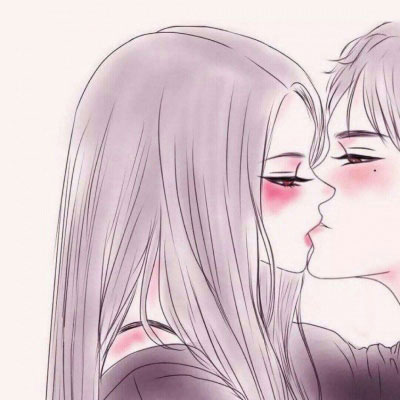 漫画亲吻情头一人一半 污系接吻图片