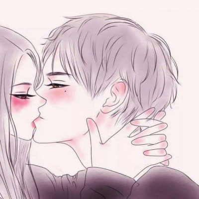 漫画亲吻情头一人一半 污系接吻图片