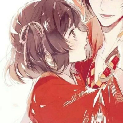 古风嫁衣红色双人头像 二次元红色系情头