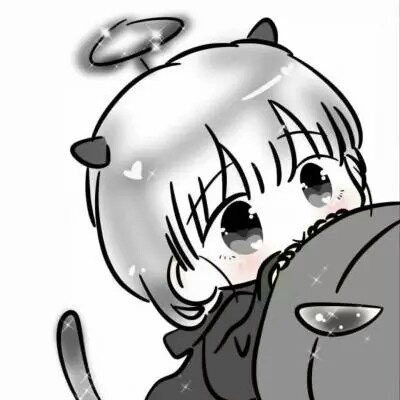 情侣头像二次元 一人一半黑白霸气一对酷