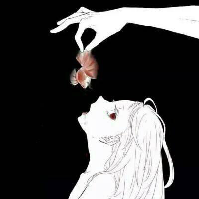暗黑系病女头像动漫黑白 女生冷酷嗜血恐怖惊悚头像图片