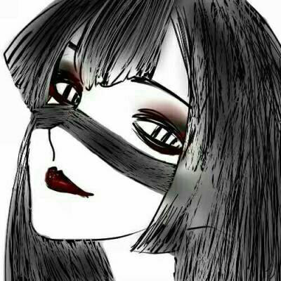 暗黑系病女头像动漫黑白 女生冷酷嗜血恐怖惊悚头像图片