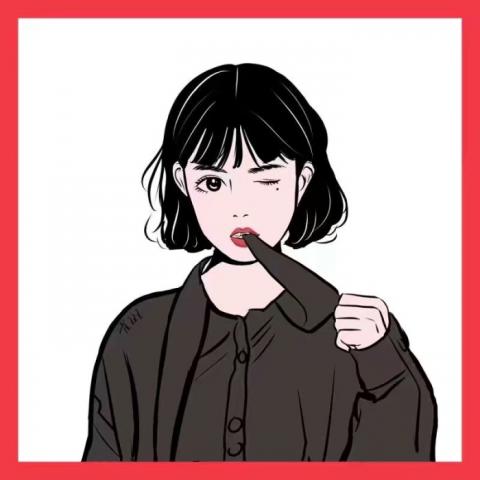 卡通头像女生高冷短发 霸气侧脸短发动漫女头像