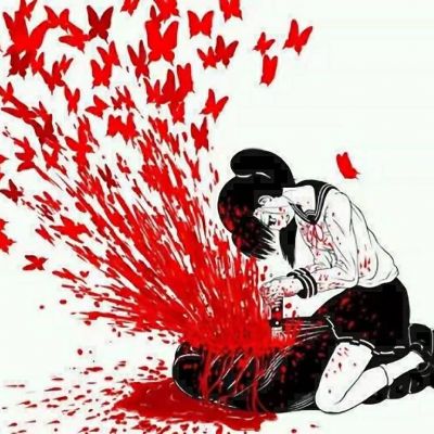病娇头像动漫女 暗黑系恐怖病娇血腥头像图片