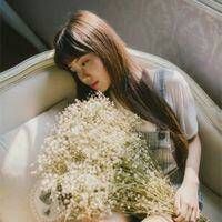 抱着满天星的女生头像 女生拿满天星图片唯美