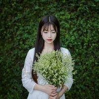 抱着满天星的女生头像 女生拿满天星图片唯美
