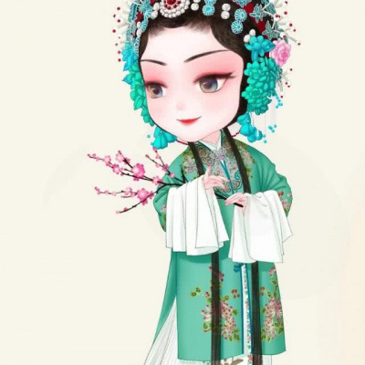 京剧头像女卡通人物 手绘京剧花旦唯美图片大全