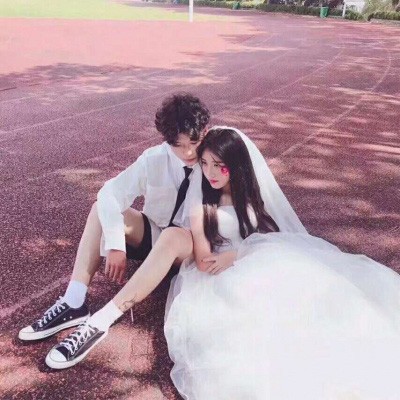 婚纱情侣头像双人一对 真人穿婚纱的高清情头一左一右