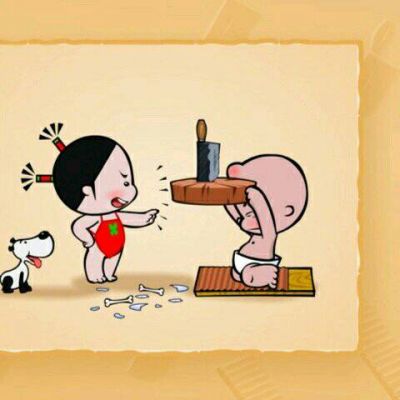 小破孩情侣头像一左一右 小破孩和小丫单独分开一人一半情侣图