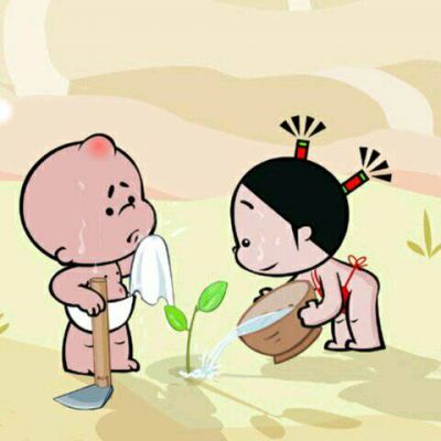 小破孩情侣头像一左一右 小破孩和小丫单独分开一人一半情侣图
