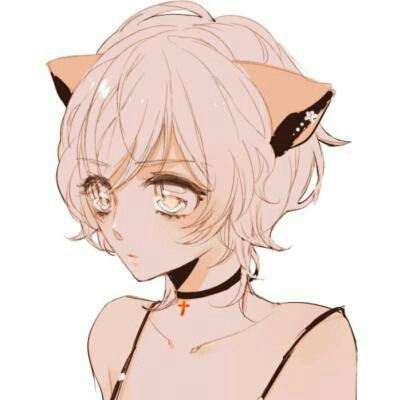 动漫头像女生可爱猫耳 粉色二次元猫耳萌妹子头像
