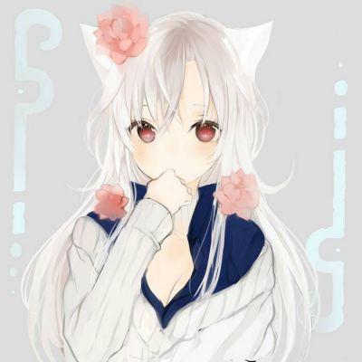 动漫头像女生可爱猫耳 粉色二次元猫耳萌妹子头像