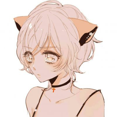 动漫头像女生可爱猫耳 粉色二次元猫耳萌妹子头像