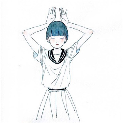 素描头像女生唯美 彩色素描可爱女生