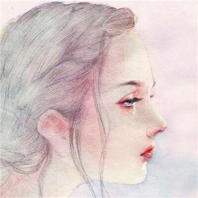 素描头像女生唯美 彩色素描可爱女生